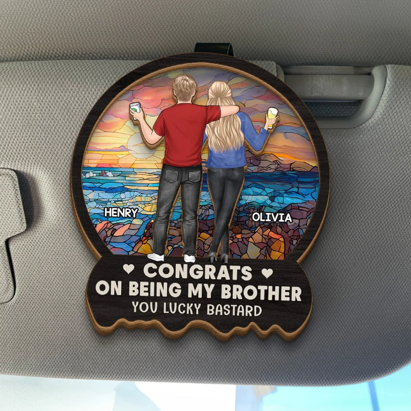 We Never Walk Alone - Family Personalized Custom Car Visor Clip - Gift For Siblings, Brothers, Sisters