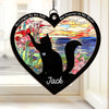 L'amour d'un chat, un souvenir éternel - Ornement attrape-soleil personnalisé à suspendre à une fenêtre - Cadeau de condoléances pour les propriétaires et les amoureux des animaux