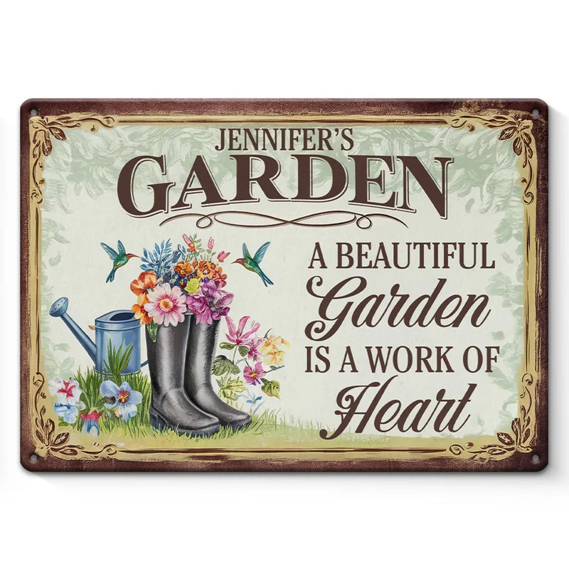 My Love Plants The Whole Garden - Family Personalized Custom Home Decor Metal Sign - Gift For Yourself, Best Friends, Siblings, Family Members