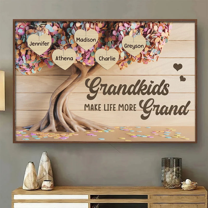 Together We Make A Family - Family Personalized Custom Horizontal Poster - Gift For Grandma, Grandpa, Grandkid
