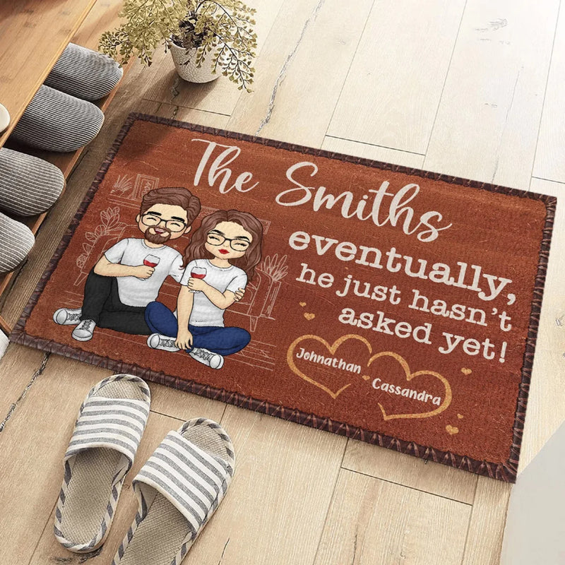 We’re Two Souls, One Love - Couple Personalized Custom Home Decor Decorative Mat - House Warming Gift For Couple, Husband, Wife, Anniversary