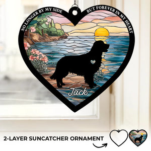 L'amour d'un chien, un souvenir éternel - Ornement attrape-soleil personnalisé à suspendre à une fenêtre - Cadeau de condoléances pour les propriétaires et les amoureux des animaux