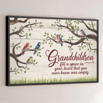 Grandchildren Are The Joy Of Our Hearts - Family Personalized Custom Horizontal Poster - Gift For Grandma, Grandpa, Grandkid
