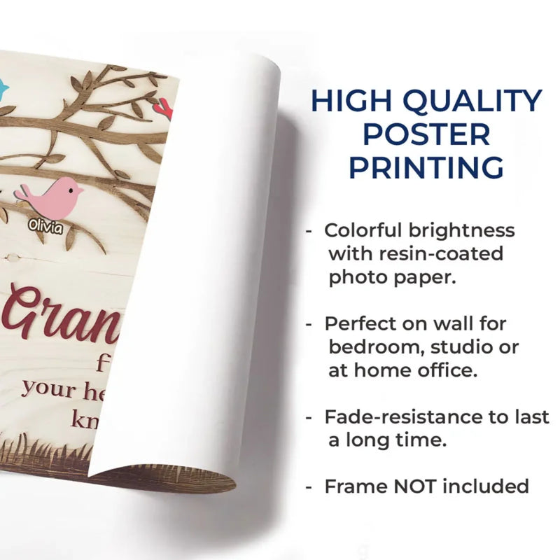 They Bring Love Where There Was None - Family Personalized Custom Horizontal Poster - Gift For Grandma, Grandpa, Grandkid