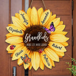 Love Grows Grander With Grandchildren - Family Personalized Custom Shaped Home Decor Wood Sign - House Warming Gift For Mom, Grandma
