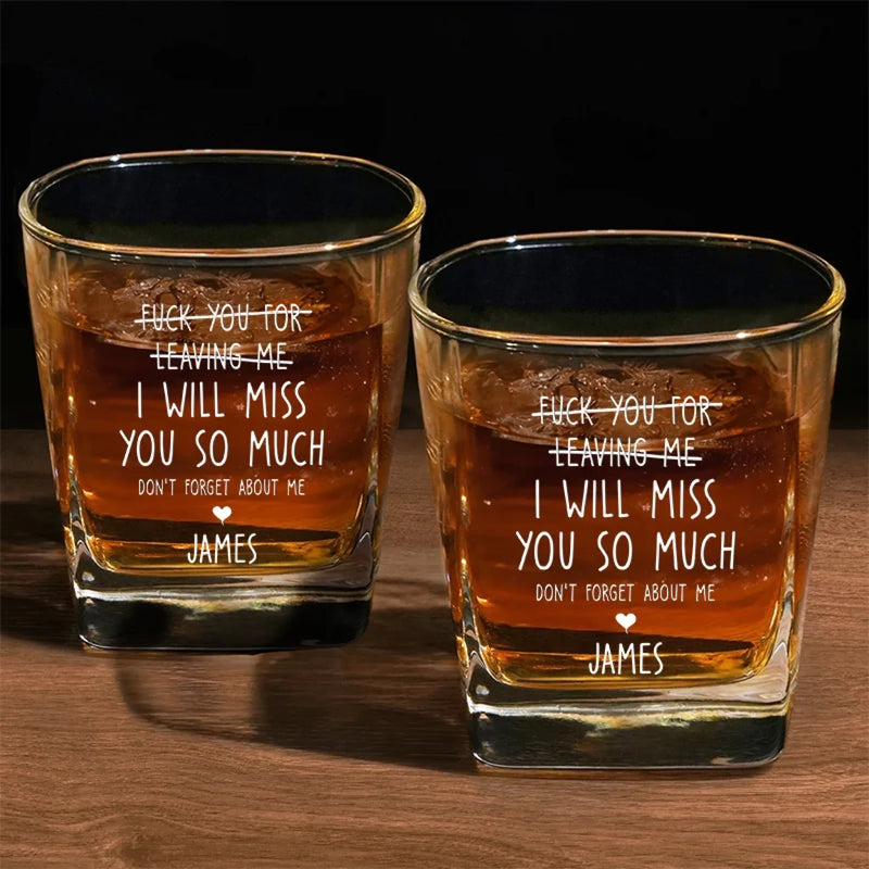 Cheers To The Good Times Ahead - Coworker Personalized Custom Square Whiskey Glass - Appreciation, Retirement Gift For Coworkers, Work Friends, Colleagues
