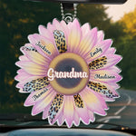 Grandmas Are The Gardeners Of Happiness - Family Personalized Custom Car Ornament - Acrylic Custom Shaped - Gift For Grandma, Grandparent