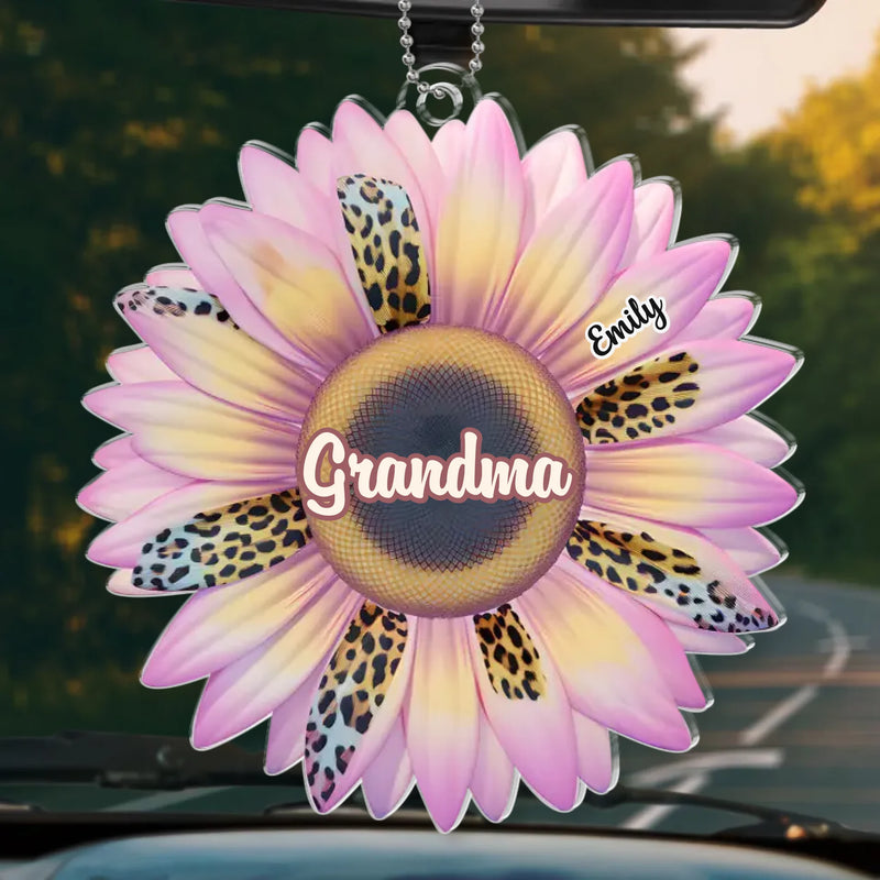 Grandmas Are The Gardeners Of Happiness - Family Personalized Custom Car Ornament - Acrylic Custom Shaped - Gift For Grandma, Grandparent