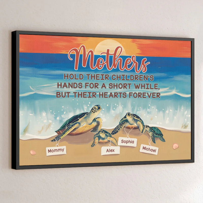 Her Love, Like A Turtle’s Shell, Is Always There To Protect - Family Personalized Custom Horizontal Poster - Gift For Mom