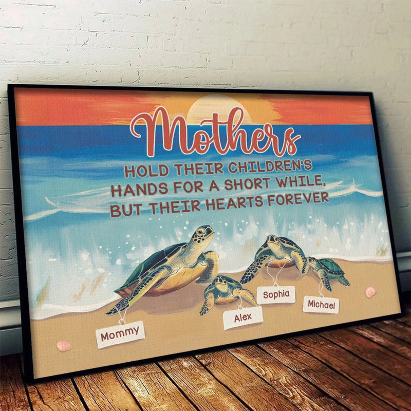 Her Love, Like A Turtle’s Shell, Is Always There To Protect - Family Personalized Custom Horizontal Poster - Gift For Mom