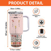 From Her Roots, We Blossom - Family Personalized Custom 40 Oz Stainless Steel Tumbler With Handle - Gift For Mom, Grandma