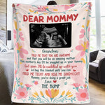 Custom Photo Cuddled Up With You, My Little Bump - Family Personalized Custom Blanket - Baby Shower Gift, Gift For Mom, Grandma, New Moms