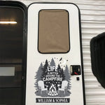 A Crackling Campfire And A Sky Full Of Stars - Camping Personalized Custom RV Decal - Gift For Camping Lovers, Couple, Best Friends