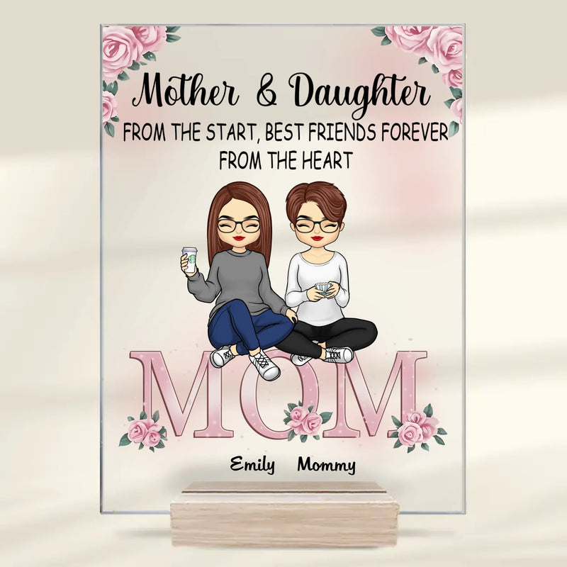 Together Forever, Mother And Daughter - Family Personalized Custom Rectangle Shaped Acrylic Plaque - Gift For Mom, Daughter