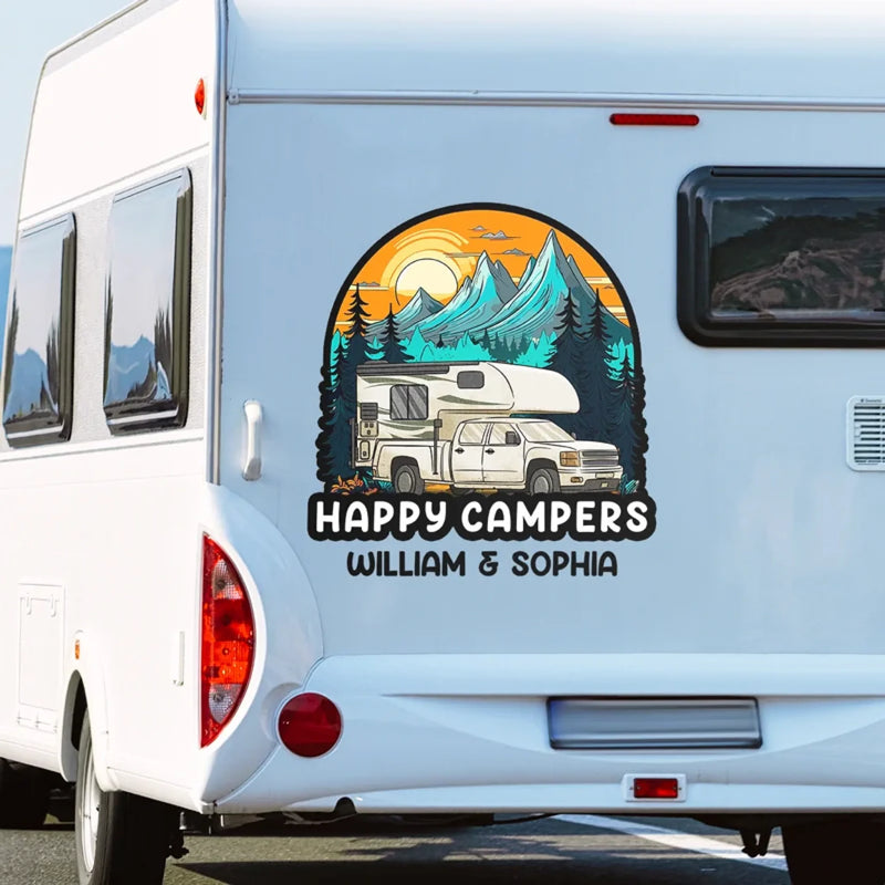 Roam Far, Camp Near - Camping Personalized Custom RV Decal - Gift For Yourself, Best Friends, Siblings, Family Members, Camping Lovers