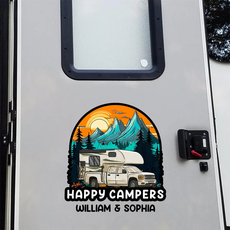 Roam Far, Camp Near - Camping Personalized Custom RV Decal - Gift For Yourself, Best Friends, Siblings, Family Members, Camping Lovers