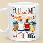 Just You, Me, And Wagging Tails - Couple Personalized Custom Mug - Gift For Husband Wife, Anniversary, Pet Owners, Pet Lovers