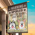 Rotten Dogs, Worse Bites - Dog Personalized Custom Flag - Gift For Dog Lovers