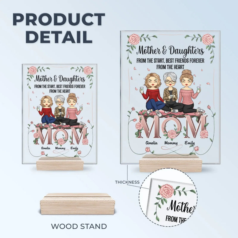 Double Trouble, Double Love - Family Personalized Custom Rectangle Shaped Acrylic Plaque - Gift For Mom, Daughter