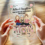 Double Trouble, Double Love - Family Personalized Custom Rectangle Shaped Acrylic Plaque - Gift For Mom, Daughter