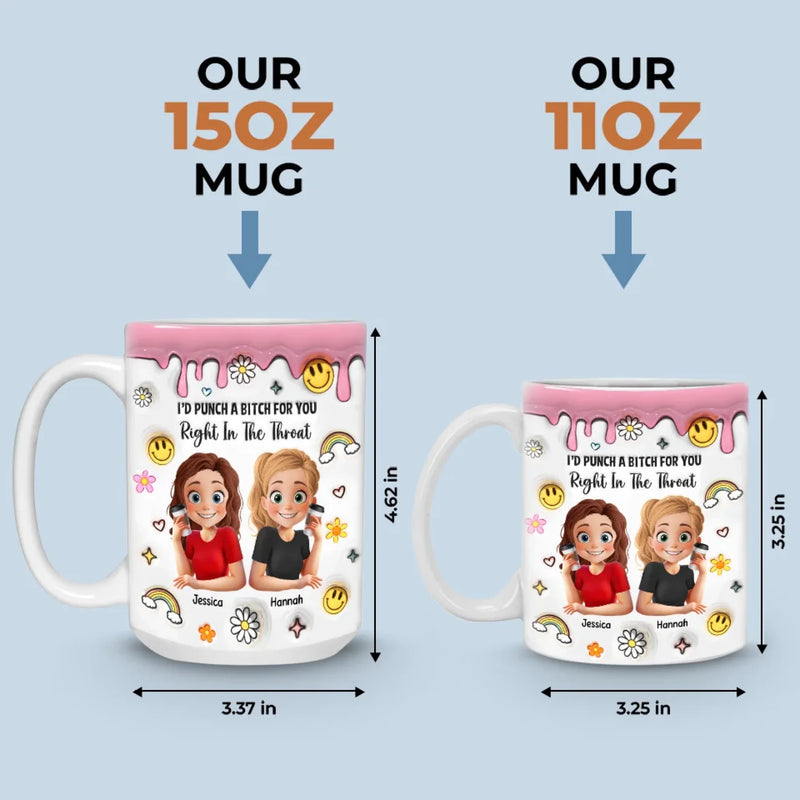 Our Friendship Knows No Bounds - Bestie Personalized Custom 3D Inflated Effect Printed Mug - Gift For Best Friends, BFF, Sisters