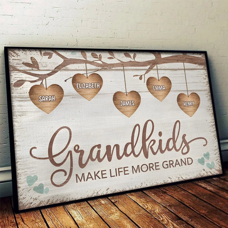 Every Grandchild Is A Grand Blessing - Family Personalized Custom Horizontal Poster - Gift For Grandma, Grandpa