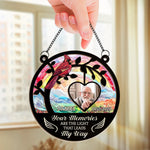 Custom Photo Your Memories Are The Light - Memorial Personalized Window Hanging Suncatcher Ornament - Sympathy Gift For Family