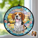 Custom Photo Your Spirit Will Always Be With Me - Memorial Personalized Window Hanging Suncatcher Ornament - Sympathy Gift For Dog Lovers