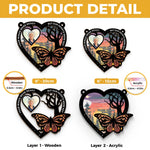 Custom Photo I Wish You Could Stay Longer - Memorial Personalized Window Hanging Suncatcher Ornament - Sympathy Gift For Family Members