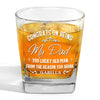 Forever Grateful For You, Dad - Family Personalized Custom Square Whiskey Glass - Gift For Dad