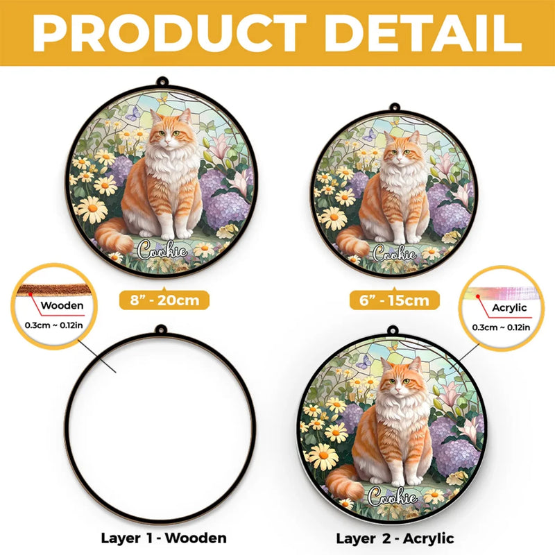 Custom Photo Keep You Forever In Our Hearts - Memorial Personalized Window Hanging Suncatcher Ornament - Sympathy Gift For Pet Owners, Pet Lovers