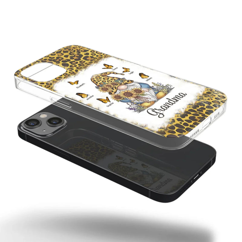A Gnome’s Wisdom, A Grandma’s Heart - Family Personalized Custom Clear Phone Case - Gift For Grandma