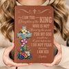 I Am The Daughter Of The King - Family Personalized Custom Leather Journal - Gift For Yourself, Best Friends, Siblings, Family Members