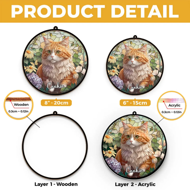 Custom Photo Life Was Better With You In It - Memorial Personalized Window Hanging Suncatcher Ornament - Sympathy Gift For Pet Owners, Pet Lovers