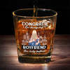 You Caught My Eye And My Heart - Couple Personalized Custom Square Whiskey Glass - Gift For Husband Wife, Anniversary