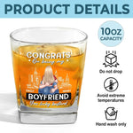 You Caught My Eye And My Heart - Couple Personalized Custom Square Whiskey Glass - Gift For Husband Wife, Anniversary