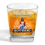 You Caught My Eye And My Heart - Couple Personalized Custom Square Whiskey Glass - Gift For Husband Wife, Anniversary