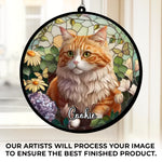 Custom Pet Photo Cat Lover Gifts - Personalized Suncatcher Hanging Ornament