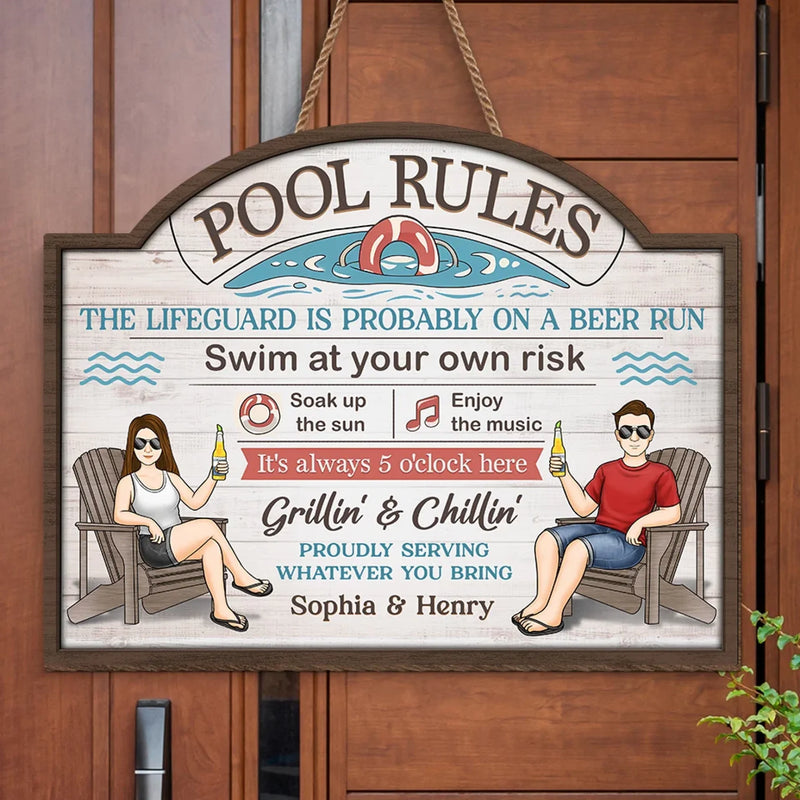 Sun, Water, And You - Couple Personalized Custom Home Decor Wood Sign - Gift For Couple