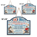 Custom Home Decor Wood Sign - Personalized Anniversary Wedding Gifts For Husband And Wife, Him And Her - Couples Who Swim Together, Stay Together