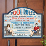 Custom Home Decor Wood Sign - Personalized Anniversary Wedding Gifts For Husband And Wife, Him And Her - Couples Who Swim Together, Stay Together