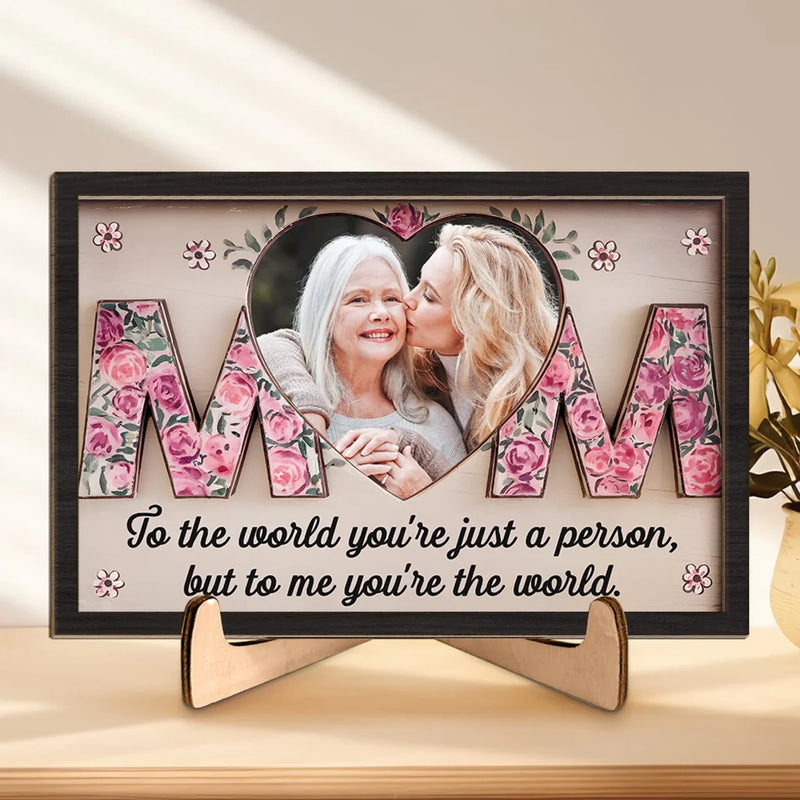 Custom Photo You Are My Heart’s Greatest Treasure - Family Personalized Custom 2-Layered Wooden Plaque With Stand - Gift For Mom, Daughter