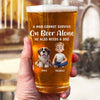A Man Can Not Survive On Whiskey Alone - Dog Personalized Custom Beer Glass - Gift For Pet Owners, Pet Lovers