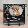 Photo personnalisée Mon ange avec pattes - Pierre commémorative carrée personnalisée avec support - Cadeau de condoléances pour les propriétaires et les amoureux des animaux