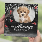 Custom Photo My Angel With Paws - Memorial Personalized Custom Square Shaped Stone With Stand - Sympathy Gift For Pet Owners, Pet Lovers