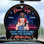 You’re The Reason My Heart Beats - Couple Personalized Custom Car Ornament - Acrylic Custom Shaped - Gift For Husband Wife, Anniversary
