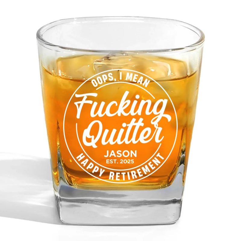 Celebrate Their Hard Work In A Unique Way - Coworker Personalized Custom Square Whiskey Glass - Appreciation, Retirement Gift For Coworkers