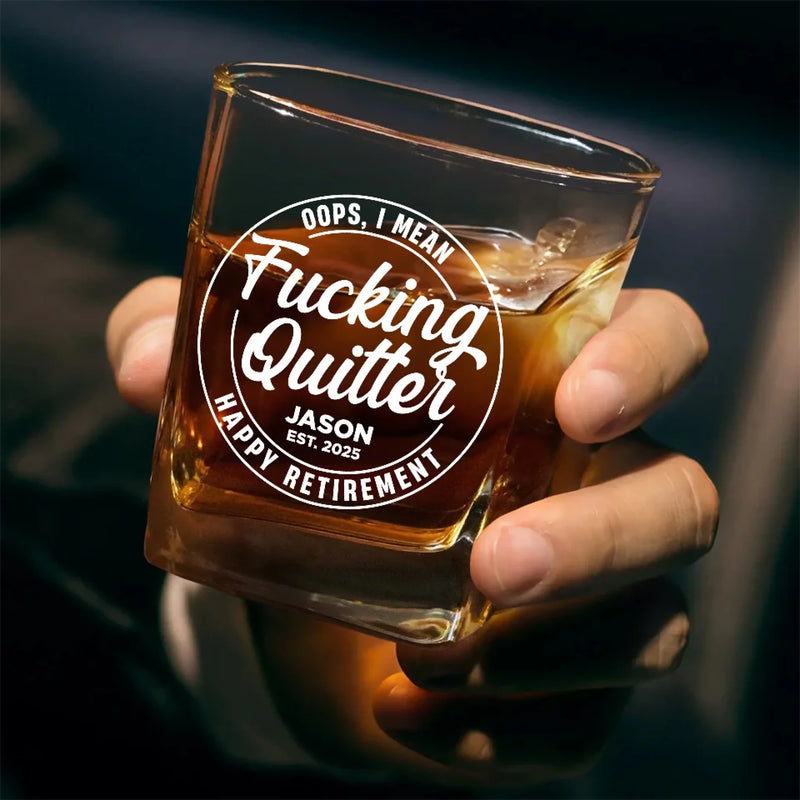 Celebrate Their Hard Work In A Unique Way - Coworker Personalized Custom Square Whiskey Glass - Appreciation, Retirement Gift For Coworkers