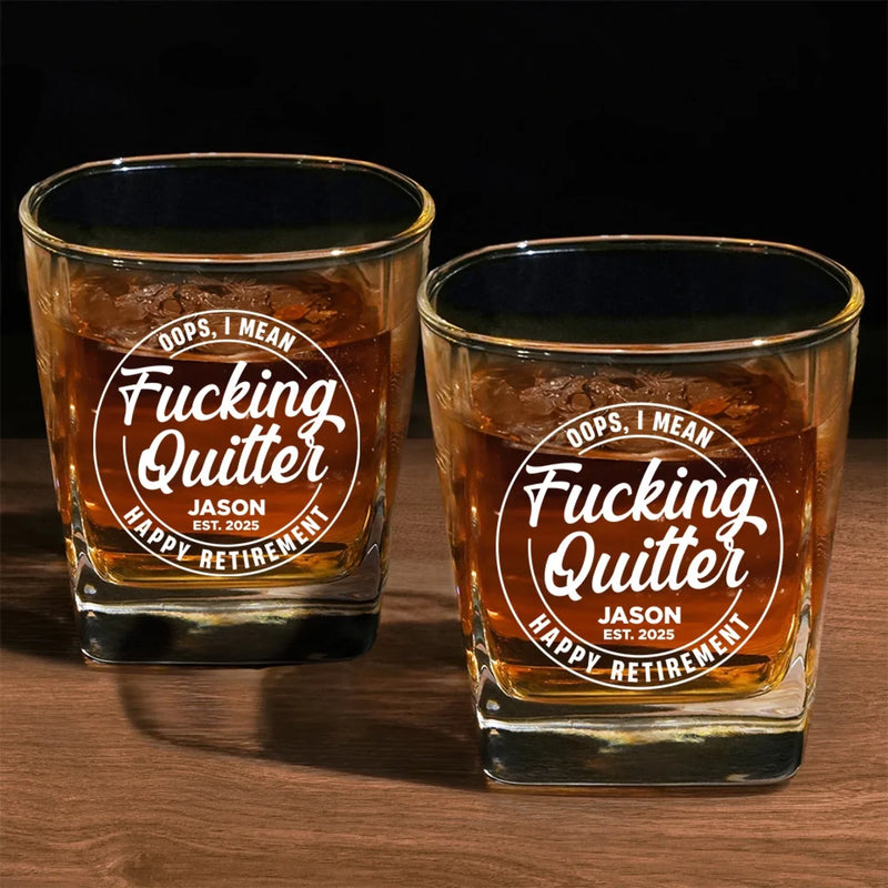 Celebrate Their Hard Work In A Unique Way - Coworker Personalized Custom Square Whiskey Glass - Appreciation, Retirement Gift For Coworkers