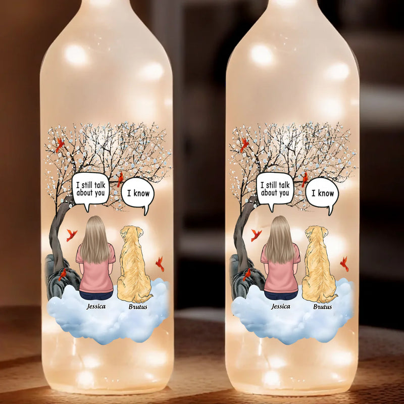 Love Knows No Goodbye - Memorial Personalized Custom Bottle Lamp - Sympathy Gift For Pet Owners, Pet Lovers